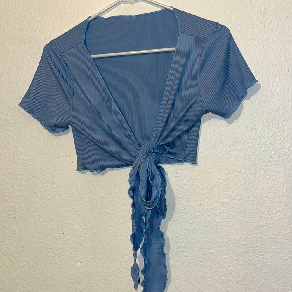 Light blue crop top